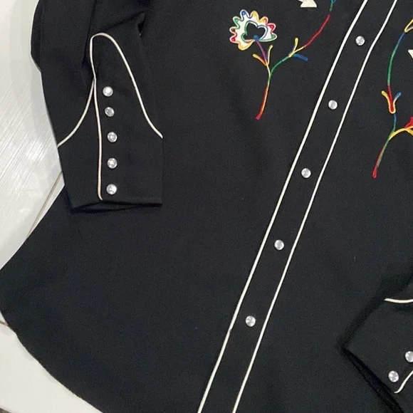 H Bar C California Ranchwear Long Tail Cowboy Shirt Vintage.Sz 16 - Picture 3 of 11